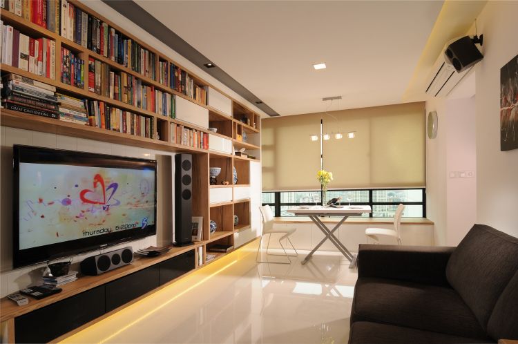 Contemporary Design - Living Room - HDB 4 Room - Design by D'Planner Pte Ltd